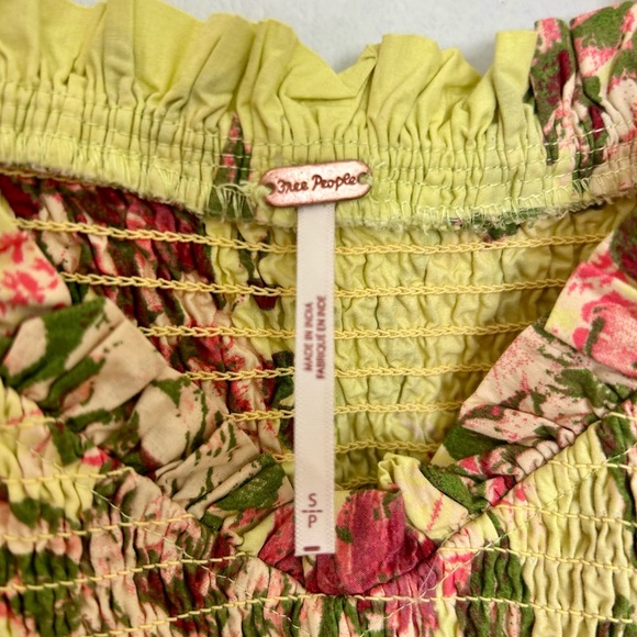 Free People Floral Maxi Dress with Peach Satin Ribbon Straps, Women’s Sm - Picture 2 of 3